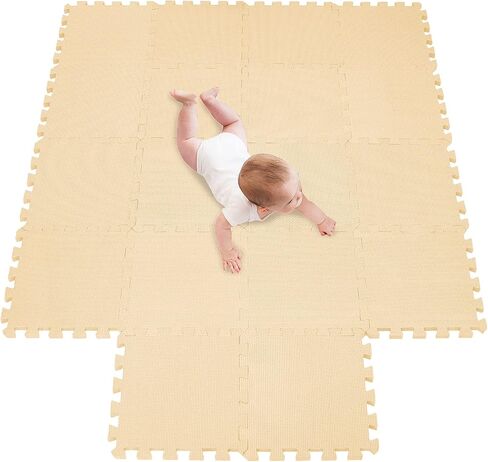 Meiqicool EVA Foam Puzzle Play Mat for Baby - Non Toxic Interlocking Soft Floor Tiles - Kids Toddler Infant Children Room and Yard Exercise Gym Decor - Multi Color，20pcs in Kuwait