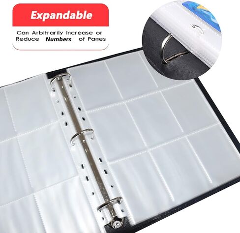 Trading Card Binder 9 Pocket 500+ Cards Pack, Card Sleeves 540 Pockets Cards Album Cards Folder Large for Game TCG Baseball Football Basketball Hockey Sports, Black Leather in Kuwait