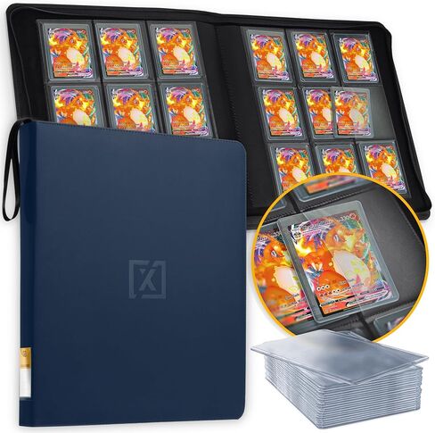 X PRO Toploader Binder | يحمل 252 محمل علوي | 20 محمل علوي متضمن | مجلد تحميل علوي ذو 9 جيوب | جيوب مزدوجة الجوانب بدون حلقات | مجلدات محمل علوي لـ TCG والرياضة | مساحة تخزين ممتازة مع اللودر العلوي in Kuwait