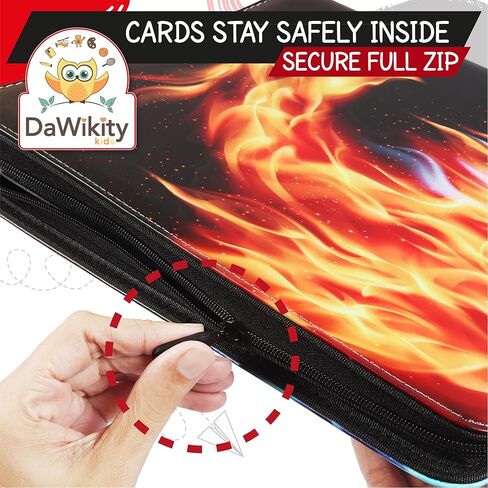 Trading Card Binder - 9-Pocket Storage Album For Trading Cards - Quality Stitched Card Binder Sleeves, Side-Loading Pockets, Durable Zipper - 60 Pages Holds 540 Cards - 13x11x2" (Black) in Kuwait