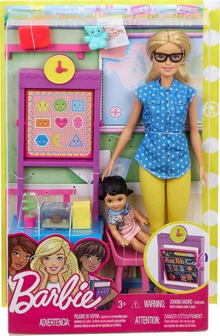 Barbie Teacher Doll with Flipping Blackboard Playset and School-Themed Toys (Amazon Exclusive) in Saudi Arabia
