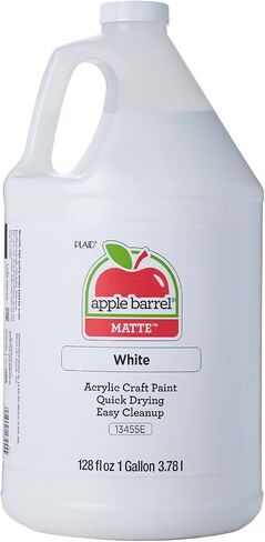 Apple Barrel جالون واحد (128 أونصة سائلة) طلاء أكريليك أسود، لون نهائي غير لامع للرسم ولوازم الرسم والفنون، طلاء أكريليك للفنون والحرف اليدوية، 1 جالون (عبوة من قطعة واحدة) in Kuwait