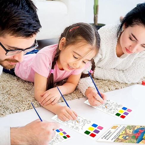 مجموعة 4 كتب رسم بالألوان المائية للجيب للأطفال، مجموعة علامات مرجعية للطلاء بالألوان المائية، مجلات يدوية للسفر بألوان مائية، جيب للسفر بألوان مائية لتخزين الكتب وهدايا للأطفال in Kuwait