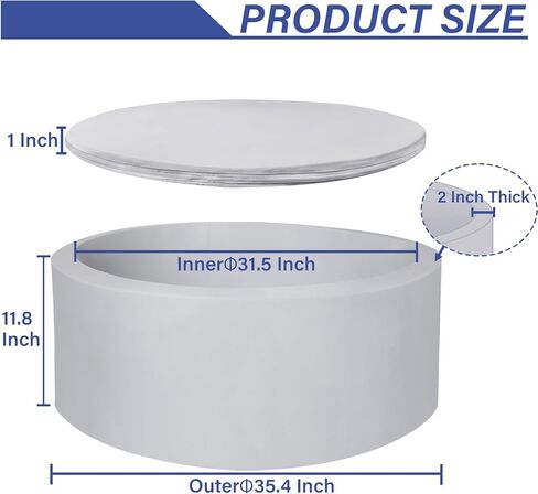 Foam Ball Pit for Toddlers 35.4 x 11.8 inch Soft Round Baby Ball Pit for Babies Playroom and Indoor Outdoor, Baby Playpen Ball Pool Ball Pit of Ideal Gift for Children - Grey in Kuwait