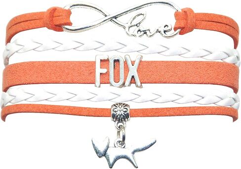 HHHbeauty Fox Bracelet Jewelry - Leather Infinity Love Fox Gifts Fox Jewelry Bracelet Gifts For Women, Girls, Men, Boys, Fox Lover Popular Infinity Love Charm, Fox Lover Gifts in Kuwait