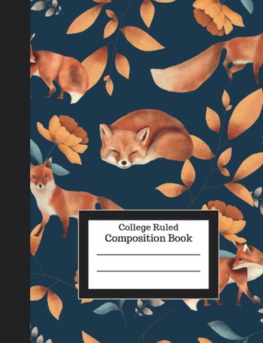 Fox Notebook: College Ruled Composition Journal. 120 Pages. 7.5" x 9.75" in Saudi Arabia
