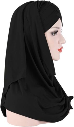 غطاء عمامة إسلامية لامعة للحجاب طويل حجاب قطعة واحدة من وشاح الرأس الإسلامي شال لف للنساء والفتيات in Saudi Arabia