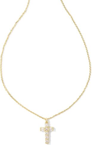 قلادة جرايسي كروس للنساء من كيندرا سكوت، قلادة قصيرة باللون الذهبي والأبيض والكريستال مقاس واحد in Kuwait