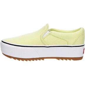 Vans Unisex Asher Platform Sneaker - Slip On Style - Canvas White