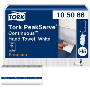Tork PeakServe Continuous Paper Hand Towels White H5, Premium, Compressed, 12 x 270 sheets, 105066