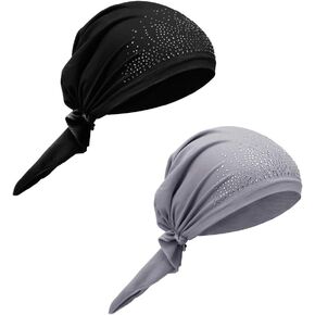 Crystal Chemo Hat Woman's Stretchy Beanie Bandana Turban Cap Skull Cap Head Wrap Headscarf for Cancer,Alopecia Hair Loss in Kuwait