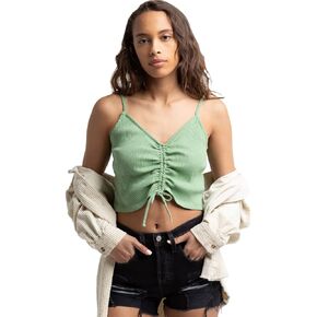 O'NEILL Women's Knit Crop Tank Top with Adjustable Drawcord Detail - Casual Summer Cropped Tanks for Women