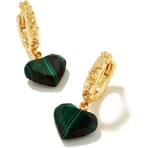 Kendra Scott Women's Penny Heart Huggie Earrings Gold Green Malachite One Size in Saudi Arabia