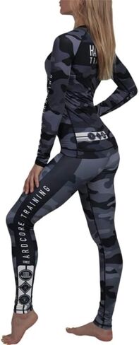 التدريب المتشددين النساء طفح الحرس كم طويل ضغط قاعدة طبقة ضيق اللياقة البدنية اليوغا الجري تجريب الصالة الرياضية in Kuwait