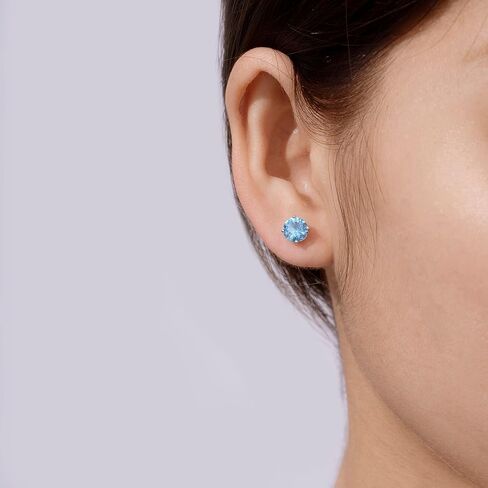 Amazon Collection Yellow Gold Plated, Platinum or Rose Gold Plated Sterling Silver Infinite Elements Cubic Zirconia Stud Earrings | White, Blue, Green, or Pink Cubic Zirconia in Saudi Arabia