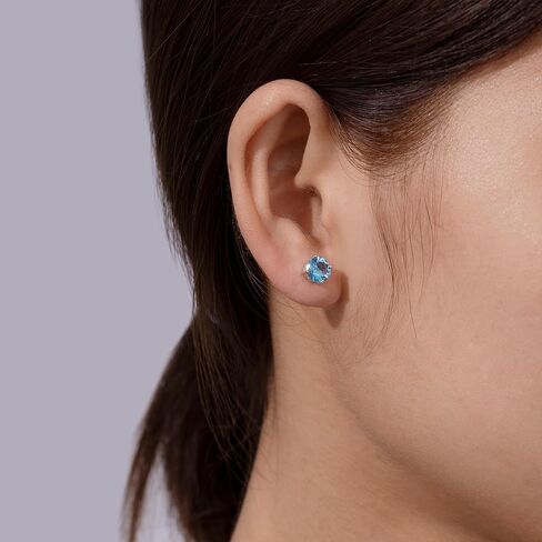 Amazon Collection Yellow Gold Plated, Platinum or Rose Gold Plated Sterling Silver Infinite Elements Cubic Zirconia Stud Earrings | White, Blue, Green, or Pink Cubic Zirconia in Saudi Arabia