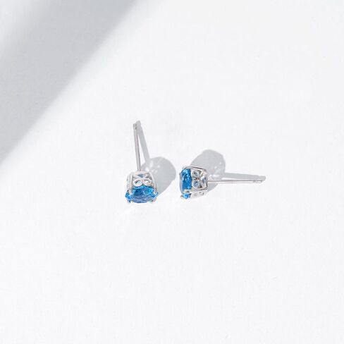 Amazon Collection Yellow Gold Plated, Platinum or Rose Gold Plated Sterling Silver Infinite Elements Cubic Zirconia Stud Earrings | White, Blue, Green, or Pink Cubic Zirconia in Saudi Arabia