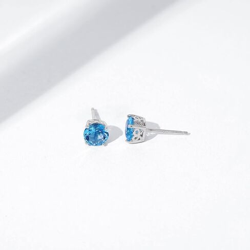 Amazon Collection Yellow Gold Plated, Platinum or Rose Gold Plated Sterling Silver Infinite Elements Cubic Zirconia Stud Earrings | White, Blue, Green, or Pink Cubic Zirconia in Saudi Arabia