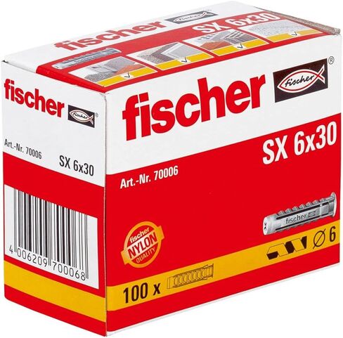 Fischer 070006 6 X 30 Mm Sx Expansion Plug (100 Piece) Zinc in Saudi Arabia