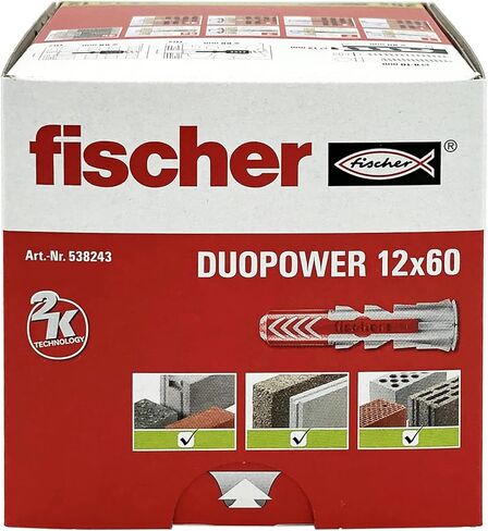 فيشر DuoPower قابس الحائط، Ohne Schraube، رمادي / أحمر in Kuwait