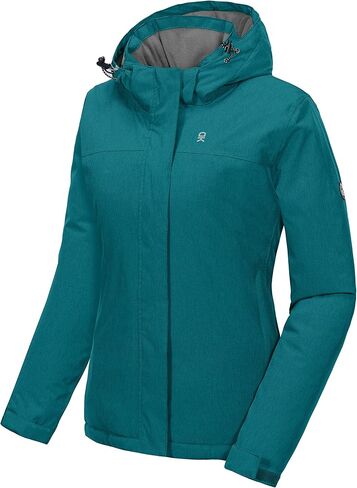 سترة Little Donkey Andy النسائية المقاومة للماء للتزلج على الجليد، معطف دافئ مقاوم للرياح مع غطاء رأس قابل للفصل in Kuwait