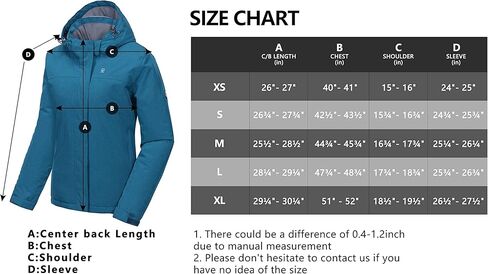 سترة Little Donkey Andy النسائية المقاومة للماء للتزلج على الجليد، معطف دافئ مقاوم للرياح مع غطاء رأس قابل للفصل in Kuwait