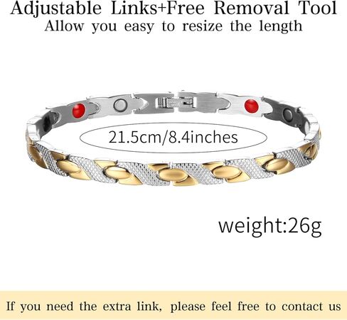 أساور مغناطيسية من BioMag حلقات نحاسية للنساء من التيتانيوم الصلب 4 عناصر سوار مغناطيسي مع أداة إزالة in Kuwait