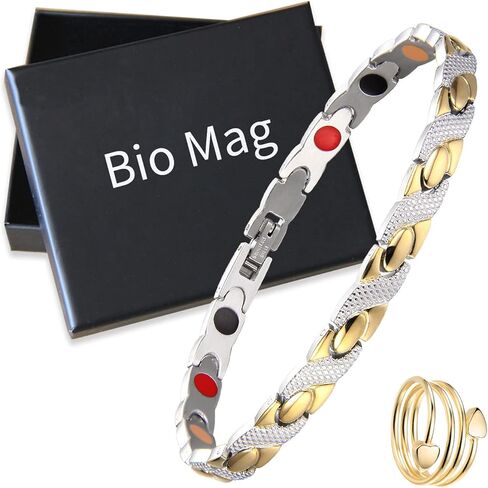 أساور مغناطيسية من BioMag حلقات نحاسية للنساء من التيتانيوم الصلب 4 عناصر سوار مغناطيسي مع أداة إزالة in Kuwait