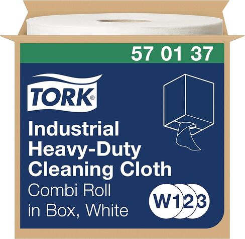 قطعة قماش للتنظيف شديدة التحمل من تورك، بيضاء W1، تغذية مركزية، 1 × 160 قدم، 570137 in Kuwait