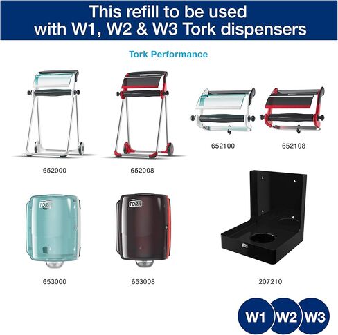 قطعة قماش للتنظيف شديدة التحمل من تورك، بيضاء W1، تغذية مركزية، 1 × 160 قدم، 570137 in Kuwait