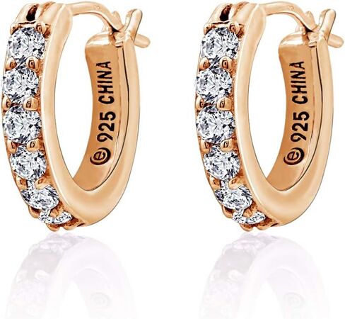 Amazon Collection Platinum or Gold Plated Sterling Hoop Earrings set with Round Cut Infinite Elements Cubic Zirconia in Saudi Arabia