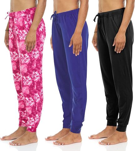 بنطال الركض للنساء من Essential Elements - 3 قطع من سراويل بيجامة سليب لاونج كاجوال للنوم in Kuwait