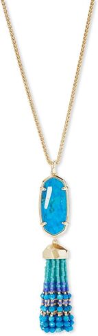 Kendra Scott Eva Long Pendant Necklace (Gold/Aqua Howlite) in Saudi Arabia