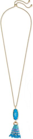 Kendra Scott Eva Long Pendant Necklace (Gold/Aqua Howlite) in Saudi Arabia