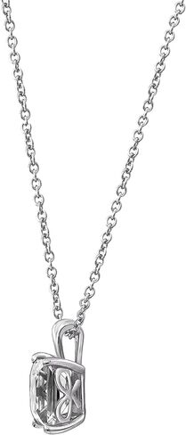 Amazon Collection Platinum-Plated Sterling Silver Princess-Cut Solitaire Pendant Necklace made with Infinite Elements Cubic Zirconia (8mm), 18" in Saudi Arabia