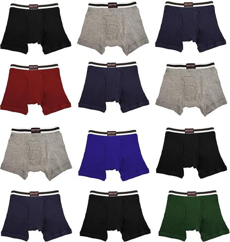 Andrew Scott Basics Boys Big Boys & Toddlers Cotton Knit Underwear Boxer Briefs-Pack of 12 in Kuwait