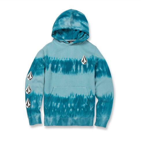 سويت شيرت من الصوف بغطاء للرأس من Volcom Iconic Stone (مقاسات الأولاد الصغار الكبار)، أزرق ساحلي، صغير in Saudi Arabia