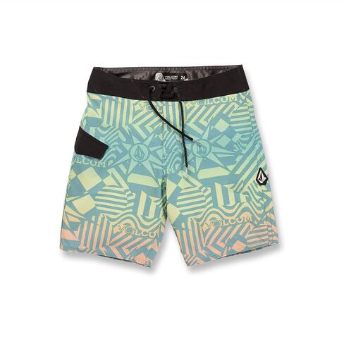 شورت Mod Tech للأولاد من Volcom (للأولاد الكبار والأحجام الصغيرة)، شادو ليموني، 28 in Saudi Arabia