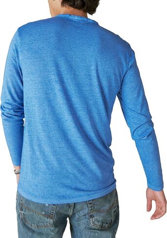Lucky Brand Men's Venice Burnout Long Sleeve Notch Neck in Saudi Arabia