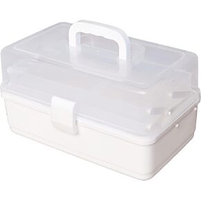 Sjqecyfv علبة مستلزمات الحياكة الفن الحرفية المنظمون صندوق تخزين 3 طبقة صندوق معالجة المنظم مسمار المنظم صندوق أدوات مع مقبض in Kuwait