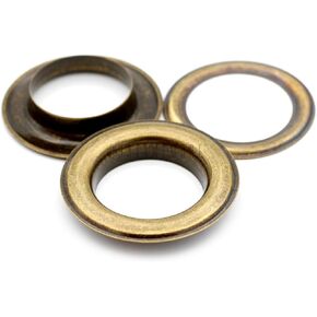 CRAFTMEMORE 1 inch Hole 10 Sets Grommets Eyelets with Washers for Leather, Tarp, Canvas (Silver)