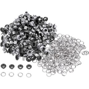 HARFINGTON 200set Grommets Kit Metal Eyelets 3mm 1/8" Hole Tiny Grommet for Shoes Clothes Belt Bag DIY Project, Gold Tone