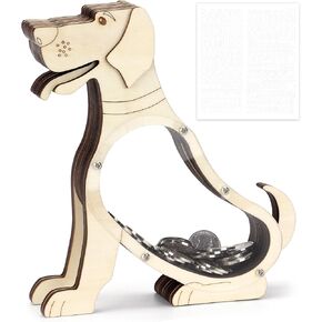 AORCMITN كلب خشبي حصالة على شكل حيوان Boalord للبنين أطفال بنات واضح المال الحقيقي حصالة نقود معدنية هدايا للأطفال طفل بالغ in Kuwait