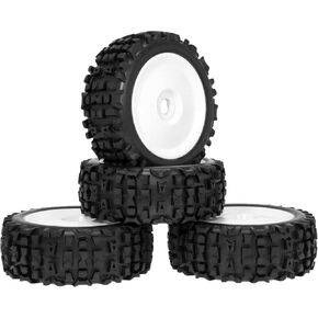 RC Station 1/8 Scale RC Buggy Tires 17mm Hex RC Wheels and Tires PreGlued 17mm Hex 1/8 RC Buggy Tires and Wheels with Foam Inserts, for Arrma Typhon 6S 3S Talion 6S, Team Losi 8IGHT, HPI 4PCS in Saudi Arabia