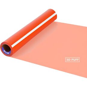 RENLITONG 3D Puff HTV Matte Heat Transfer Vinyl Roll 12 بوصة × 10 قدم يمكن كيها للضغط الحراري تي شيرت لجميع تصميمات الفينيل الحراري لآلة القطع (10 أقدام، 3D نفخة بيضاء) in Kuwait