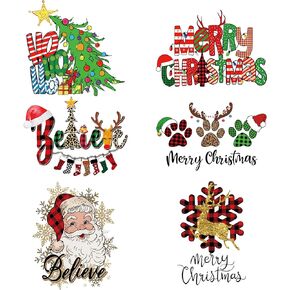 12 قطعة عيد الميلاد الحديد على النقل للقمصان لطيف عيد الميلاد نقل الحرارة الشارات مع سانتا الرنة شجرة عيد الميلاد in Kuwait