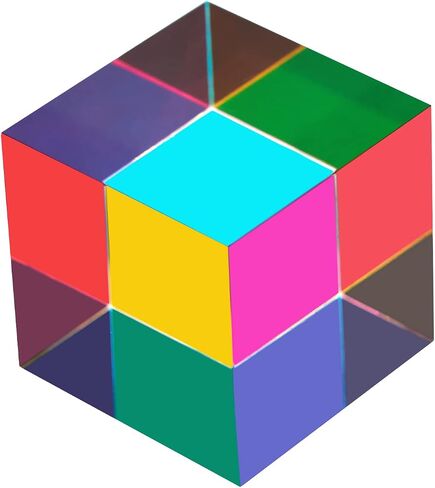 مكعب ألوان ZhuoChiMall CMY، 1.6 بوصة (40 مم) منشور أكريليك CMYcube لتزيين سطح المكتب أو المنزل أو المكتب، ألعاب تعلم العلوم هدايا تعليمية للأطفال in Kuwait