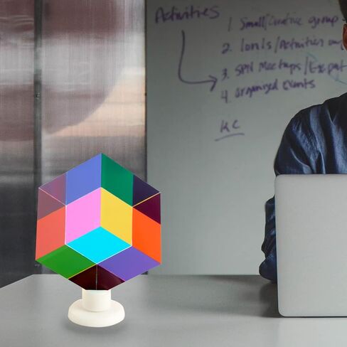 مكعب ألوان ZhuoChiMall CMY، 1.6 بوصة (40 مم) منشور أكريليك CMYcube لتزيين سطح المكتب أو المنزل أو المكتب، ألعاب تعلم العلوم هدايا تعليمية للأطفال in Kuwait