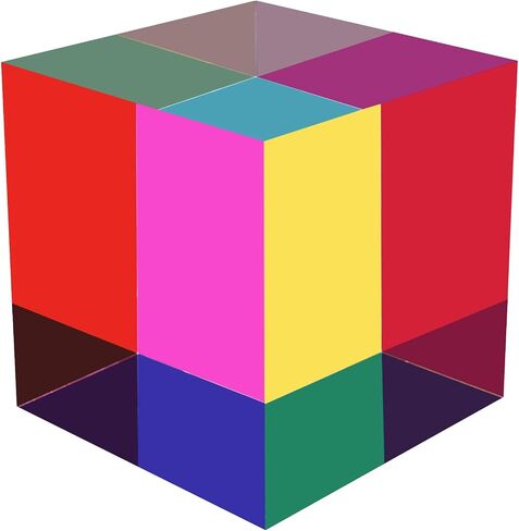مكعب ألوان ZhuoChiMall CMY، 1.6 بوصة (40 مم) منشور أكريليك CMYcube لتزيين سطح المكتب أو المنزل أو المكتب، ألعاب تعلم العلوم هدايا تعليمية للأطفال in Kuwait