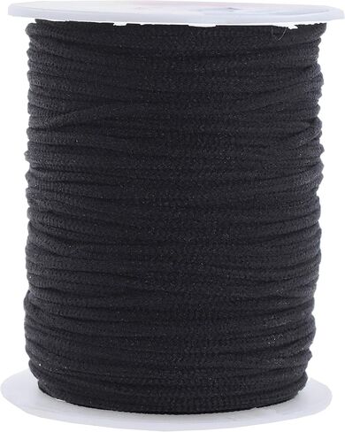 Elastic String for Masks 1/8 Inch Elastic Cord for Mask Ear Loops; 3mm 50 Yards Black Round Elastic Band by Mandala Crafts in Kuwait